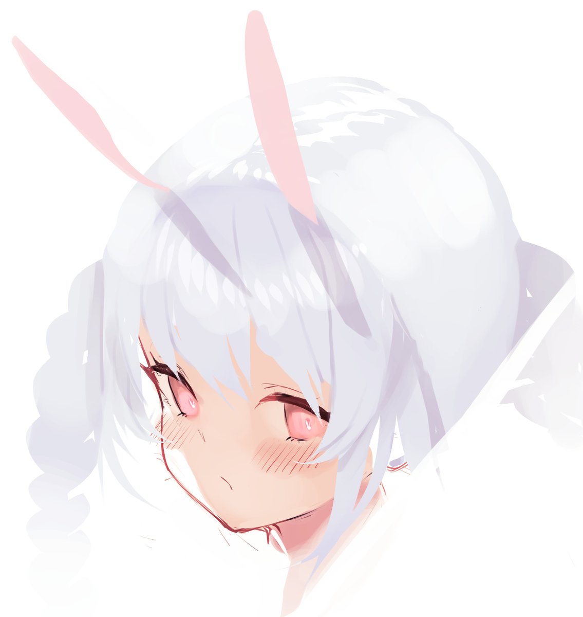 usada pekora 1girl solo animal ears rabbit ears white background blush simple background  illustration images