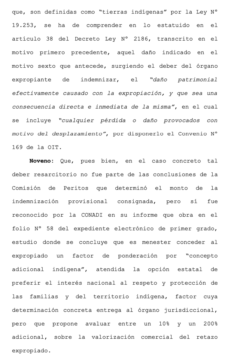 LuisCorderoVega's tweet photo. CS(15.3.2022,rol 139750-2020)si la expropiación recae en tierras indígenas las normas legales deben complementarse con las del Convenio 169 que obliga a considerar, para valorar el daño ocasionado, el desplazamiento de las tierras ocupadas o utilizadas por los pueblos originarios https://t.co/1KxH4HQwMk