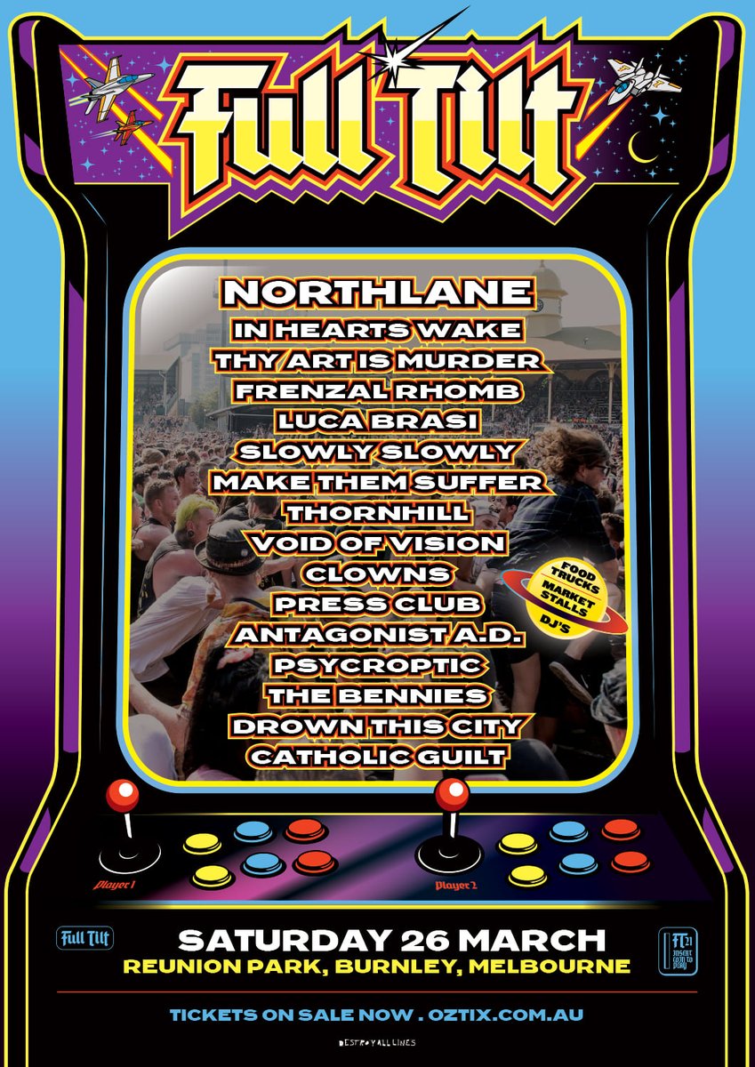 IT'S HAPPENING! Full Tilt Festival hits Melbourne next week with <a href="/voidofvision/">VOID OF VISION</a> <a href="/AntagonistAD/">Antagonist AD</a> and <a href="/Clownsband/">Clowns</a> joining the lineup! Timetables also out - Rolling Coverage updated with the latest news!

wallofsoundau.com/2021/07/26/ful…