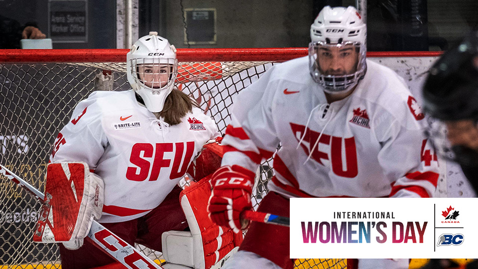 We continue to celebrate #IWD2022 with this feature on <a href="/SFUHockey/">SFU Red Leafs Hockey</a>'s <a href="/goalie_kayla/">Kayla Munro</a>, whose unique journey led her to become the first female to play in the <a href="/bcihl/">British Columbia Intercollegiate Hockey League</a>! Read the full story below!

bit.ly/3qccUxN
