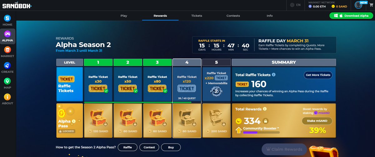 LiuYouky's tweet photo. @TheSandboxGame I just participated in the daily #SandboxAlphaS2Contest for a chance to earn up to 1,000 $SAND! Starting March 14 -  Show your Raffle Tickets. Check out my screenshot below! 👇 #SandboxAlphaS2 https://t.co/TAG1Nzgj9S