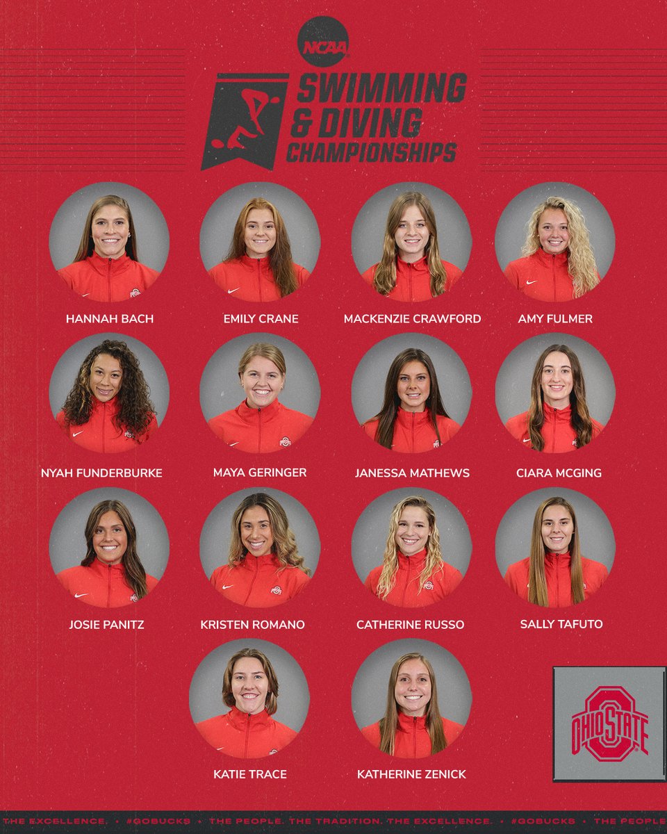 OhioStSwimDive's tweet photo. 📍 Atlanta, Ga. 

The 2022 NCAA Women's Swimming &amp; Diving Championships start tomorrow! Take a look at the lineup of Buckeyes who qualified for individual events⬇️

#GoBucks https://t.co/E1vMXQ10S5