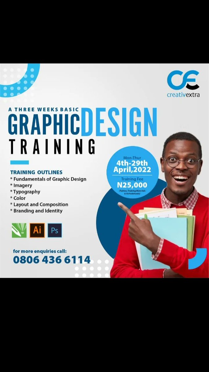 glancemag247's tweet photo. Are you passionate about becoming a professional Graphics Designer?  

Do you desire a skill in graphic design or you are a graphic designer looking to improve your design and idea/content generation skill?

Then this is your best opportunity.

Plan to attend: https://t.co/Po9QDQdzgw