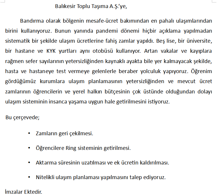 BanDayanisma's tweet photo. Taleplerimiz net:
📌Zamlar geri çekilsin.
📌Ring sistemi getirilsin.
📌Aktarma süresi uzatılsın ve ek ücret kaldırılsın.
📌Nitelikli ulaşım planlaması yapılsın.

ÖĞRENCİLER BİRLİKTE GÜÇLÜ!

#bandırma #banü #bakiyeyetersiz https://t.co/EiVnQphFZP