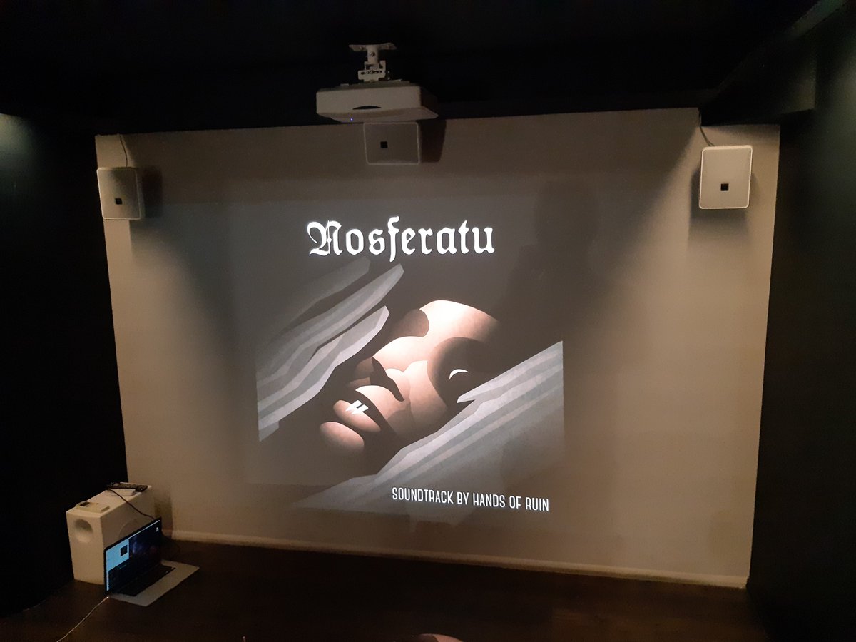 HandsOfRuin's tweet photo. It's one hundred years since the cinema premiere of Murnau's Nosferatu, and I've just had the pleasure of premiering my soundtrack to the film to a small group of friends and family https://t.co/XRpL9IW6LV https://t.co/vAR6r6gDVr