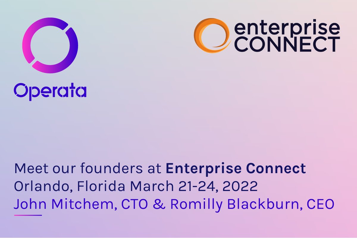 Operata_IO's tweet image. Attending this years @enterprisecon? Operata founders John Mitchem &amp;amp; Romilly Blackburn would love to meet with you and discuss our innovative approach to performance monitoring for cloud contact centers.

Book some time here - bit.ly/operata-ec

#ec22 #ccaas