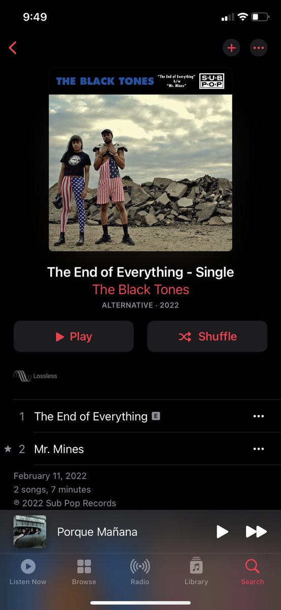 ItsMeDevinRose's tweet photo. #MySubPopReview 35. #TheBlackTones SINGLE The end of everything 2022. Let me start of by saying wow. I love these two tracks. Infectious guitar and vocals. I legit didnβt want the second track to end. I want more of these guys. They have an album not on SubPop 4.25/5 π try emβ. https://t.co/noELSQtXEZ