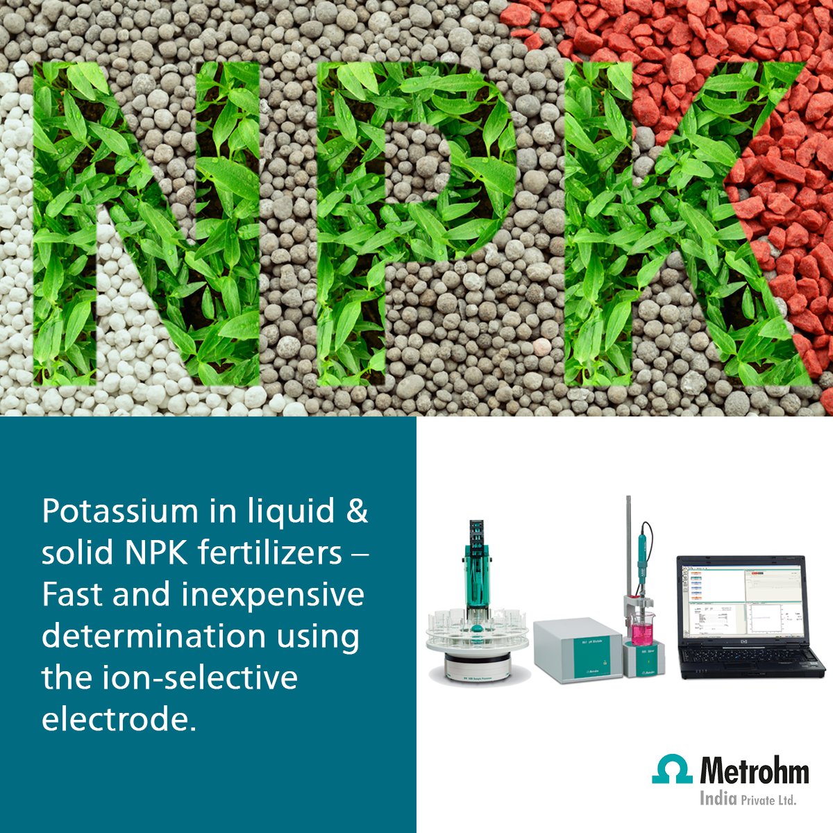 Metrohm_India's tweet image. Potassium in liquid and solid NPK fertilizers – Fast and inexpensive determination using the ion-selective electrode.

Read our application note to know more: fal.cn/3mY59

#Fetilizers #NPKFertilizers #QualityAnalysis #Titrator #Titration #Metrohm #MetrohmIndia