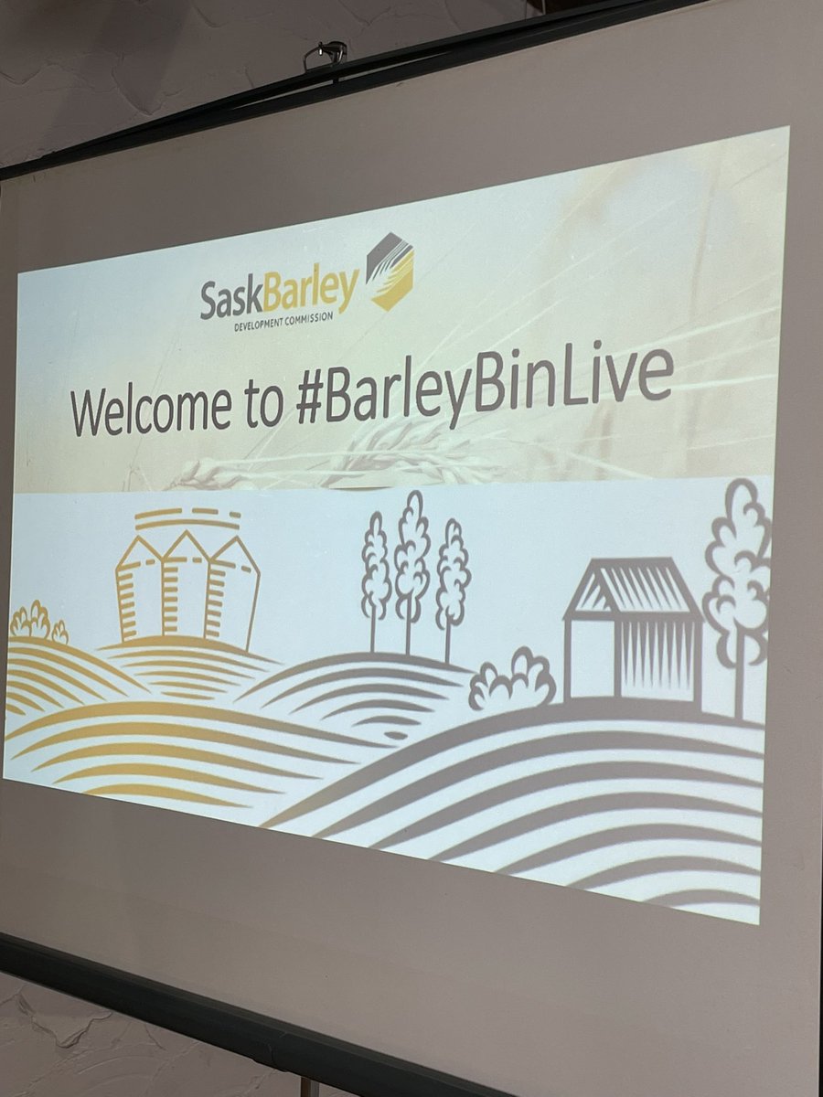 SeCanLauren's tweet photo. All set up at #GreatWesternBrewing for the @SaskBarley #BarleyBinLive event tonight and getting some quick liquid courage before my presentation 🍻 #CDCFraser #CDCChurchill #malt #barley https://t.co/mx4PbmPO4O