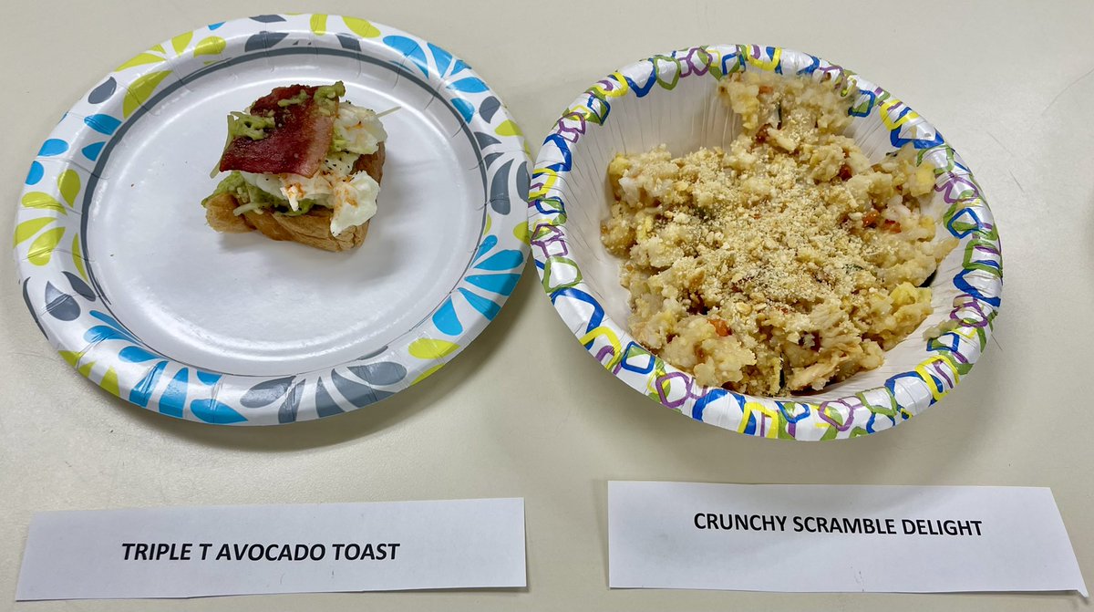 BishopHeelanSch's tweet photo. Original student recipe day in Life Skills Class calls for volunteer judges, so Laura Grebasch, Jeri Sturges and Ben Mohning stepped up. “Triple T Avocado Toast” by Taylor Jochum, Tyler Stangl &amp; Teddy Saltzman placed 1st! https://t.co/zChIIYUV2b