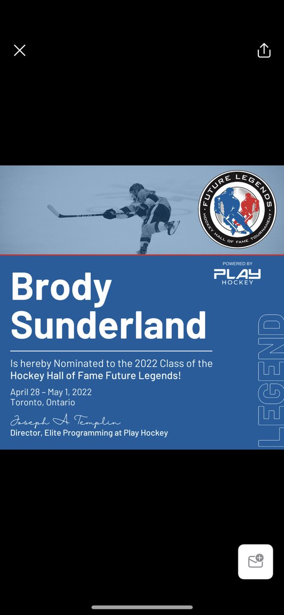 Proud and excited for Brody!! <a href="/HHOFinvite/">HHOF Invitational</a> <a href="/playhockeyna/">PLAY Hockey</a> #hhoffuturelegends