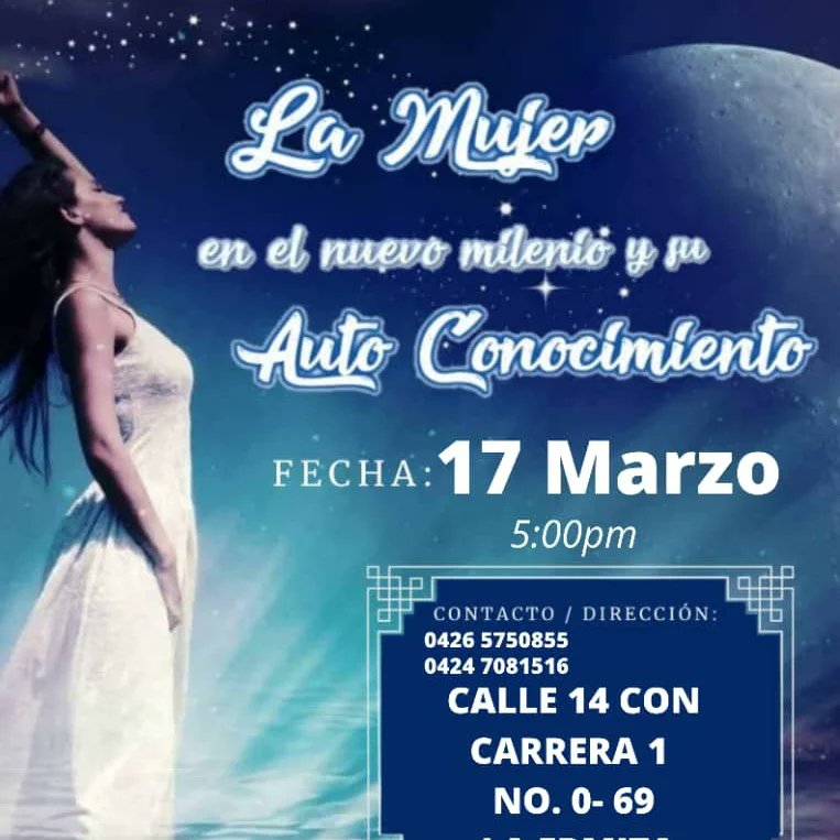 jecamove's tweet photo. Conferencia Pública:
La Mujer en el Nuevo Milenio y su AUTOCONOCIMIENTO
🗓️ Jueves #17DeMarzo
🕔 5:00pm
@gnosisvnz @AgeacacT @ageacacvnz @juventudgn @rocastellanos02 @icu_venezuela @icutachiram https://t.co/pLn79uCuHF