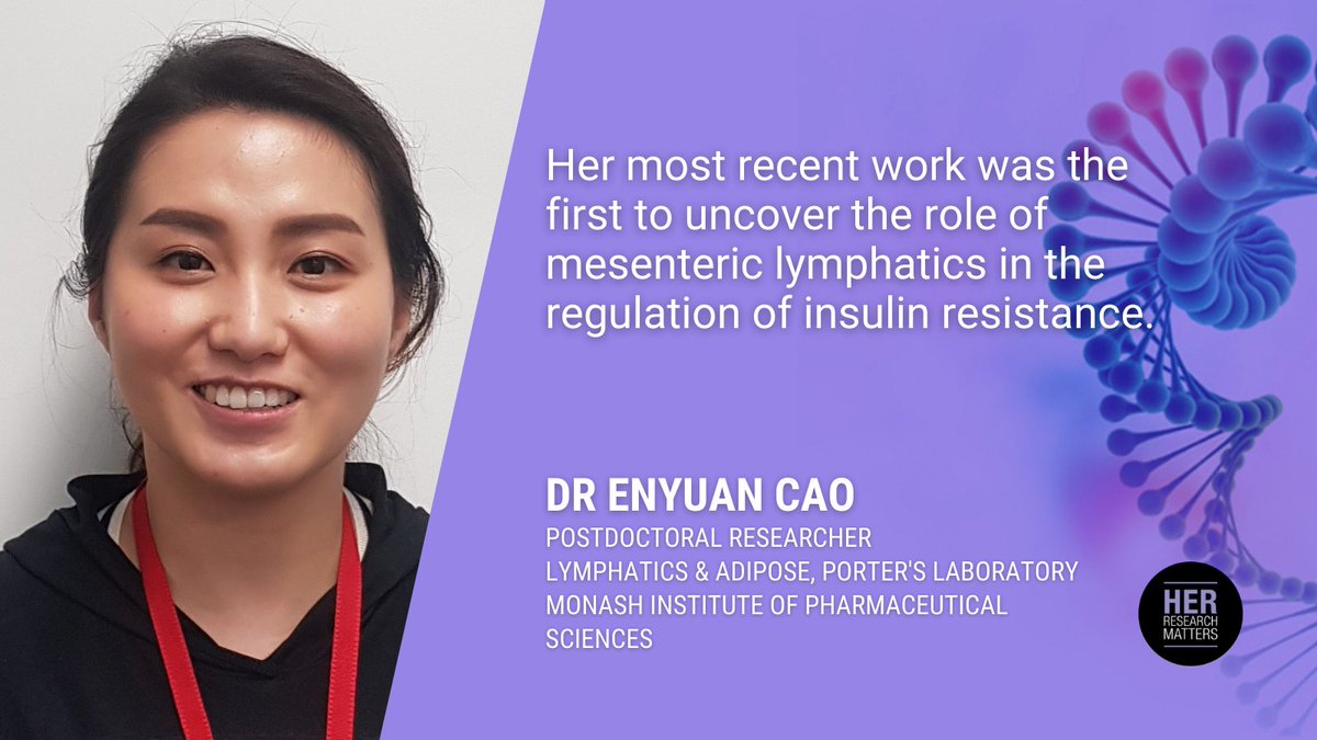 HRM_MIPS's tweet photo. #ResearcherInFocus Dr Enyuan Cao @enyuanc is a postdoc researcher in #TheRealPorterLab @MIPS_Australia and an emerging leader in lymphatic pathophysiology and lymphatic drug delivery. #WomenInSTEM #WomenInScience #HerResearchMatters https://t.co/CL5DIBDHBK