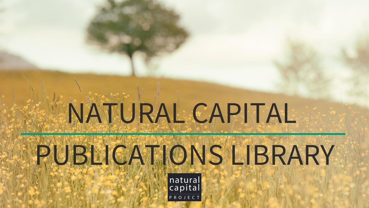 A photo of a field with yellow flowers and the words "natural capital publications library"