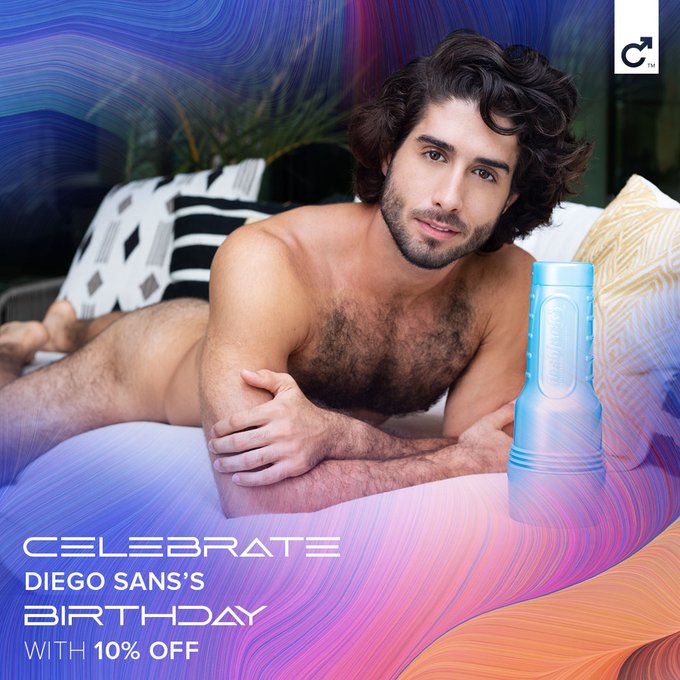 Celebrate the birthday of @diegosansporn all month long with 10% off his Fleshjack and dildo! Only at