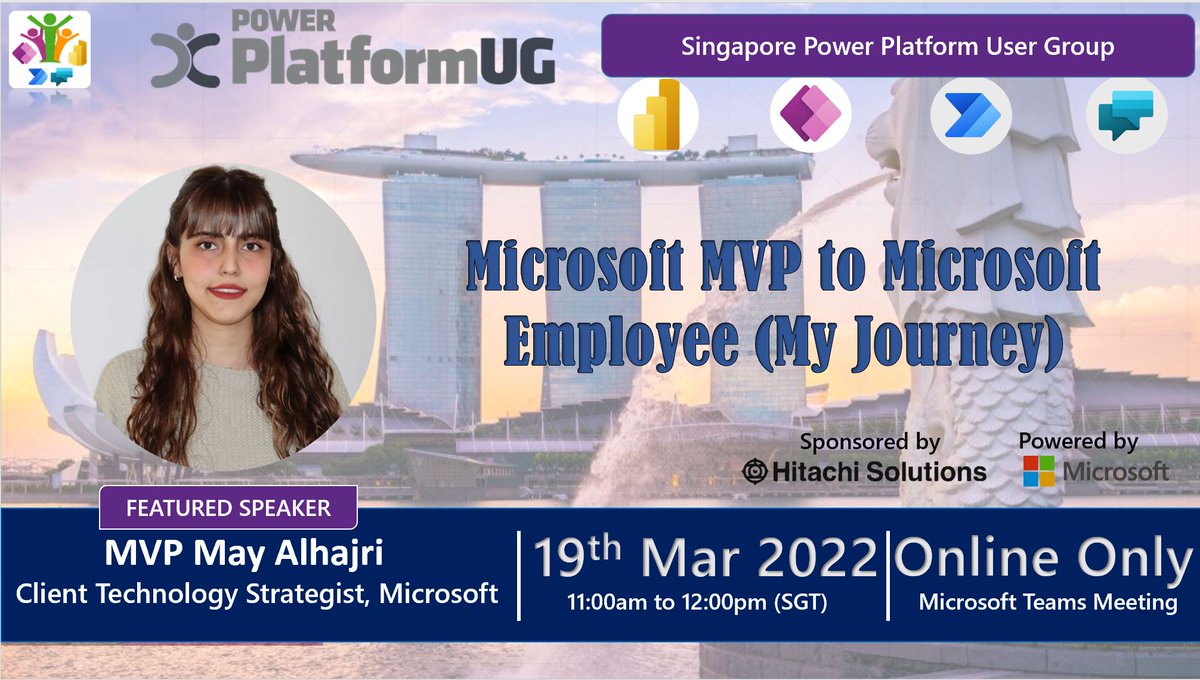 Only 2 days left for #SGPowerPlatformUG Mar,22 Meetup🤝and to celebrate international Women's Month 🤗Do RSVP🔜clicking on👇link to learn about journey of <a href="/MayAlhajri2/">May Alhajri | مي الهاجري</a>
lnkd.in/gcKqCNpX

<a href="/heddanewman/">Hedda Newman</a> <a href="/elizabethpappa/">Elizabeth Pappalardo</a> <a href="/DIYD365/">Prashant Shukla | MVP | DIYD365 | #thenocodeway</a> #msftadvocate #poweraddicts #communityrocks