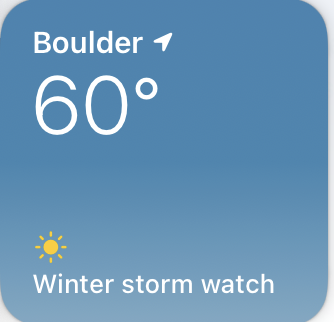 Extremely on-brand weather report for Boulder.