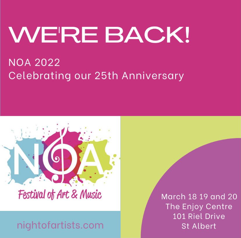 I’m thrilled to see <a href="/NOAartshow/">Night Of Artists</a> come alive again after the 2 yr. Covid pause. The NOA magazine will be given out and I get to see my painting (on the cover) all over the place, kind of surreal. ☺️