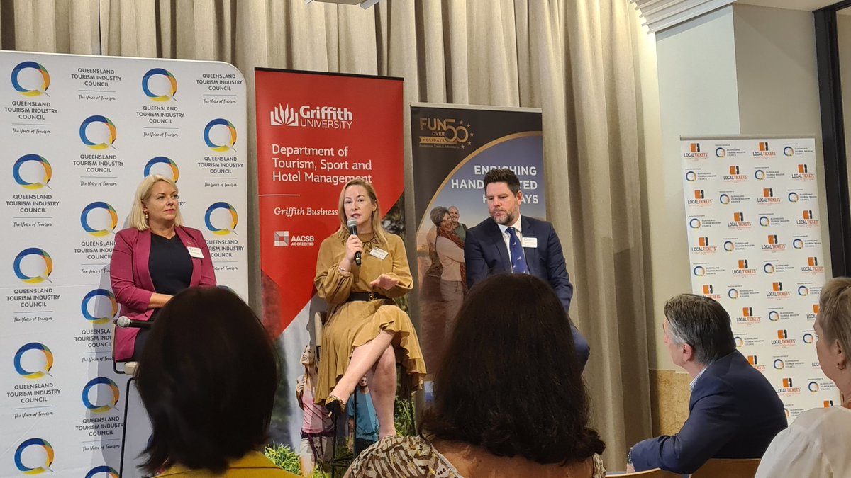 Griffith_THS's tweet photo. Head of THS, A/Prof. @drsachareid speaking at @TheQTIC Industry Networking Breakfast on preparing future tourism leaders and workforce with transferable skills that meet the needs of the industry #qtic #tourism #employability https://t.co/zqeSJ5bqBD
