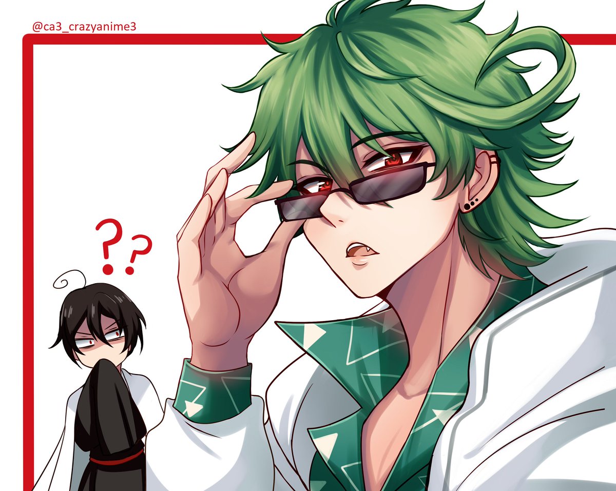 ca3_crazyanime3's tweet photo. did Sakuya take Tsubaki's sunglasses(?)🤔 #サーヴァンプ https://t.co/XXxH8WsF5D