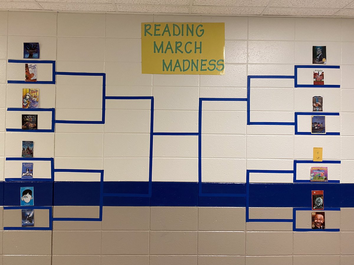 In 5th grade, it’s all about “Reading” March Madness. Students are reading books that received bids to the big dance 😂, and then they vote on their favorites. 📚Here’s our Sweet Sixteen! 🏆
