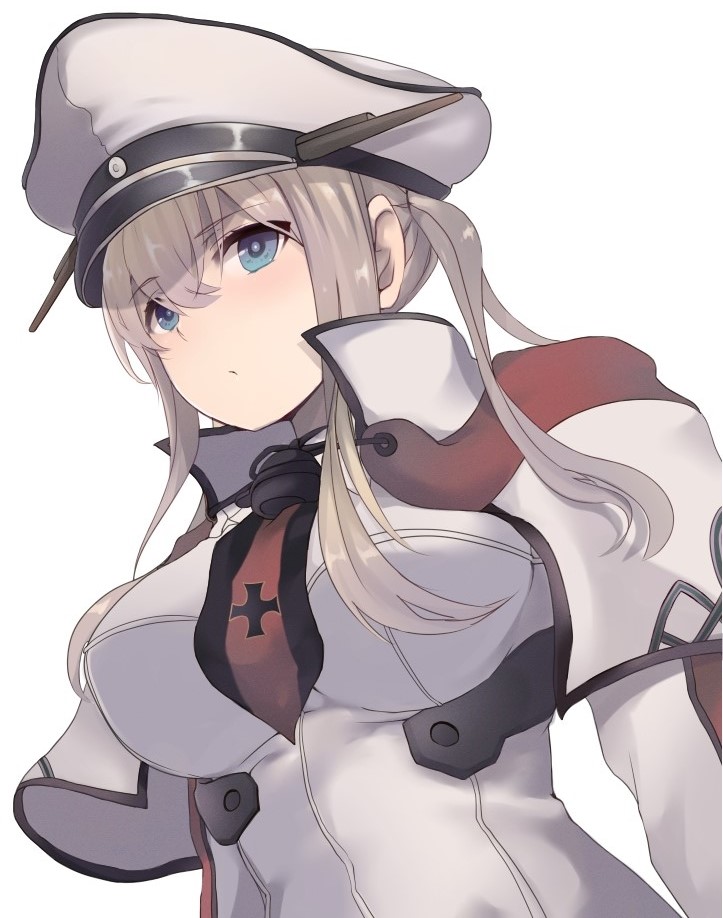 graf zeppelin (kancolle) 1girl solo hat peaked cap twintails breasts blonde hair  illustration images