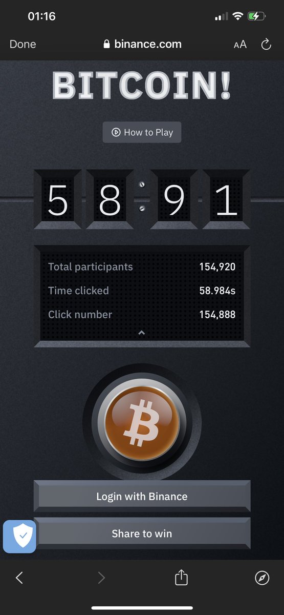 Close but no cigar 🤦🏻‍♂️ #BitcoinButton #Binance