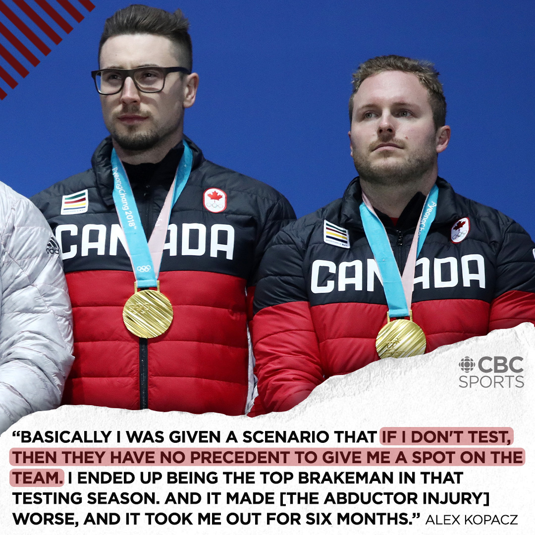 Even when athletes disclose their injuries, they say they're still forced to fight for their spot on the team through various testing standards cbc.ca/1.6383602 <a href="/Kopacz77/">Alex Kopacz</a>