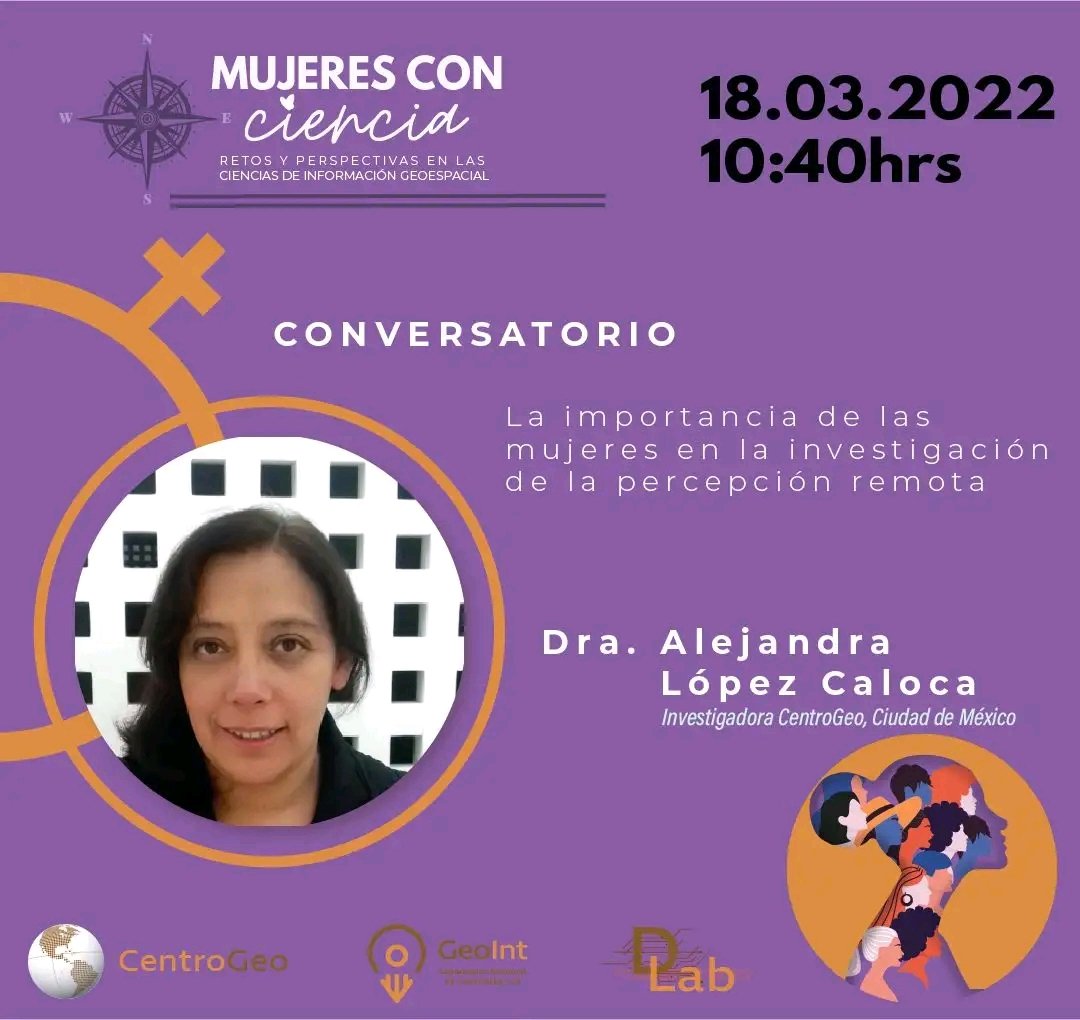 Hoy, la Dra <a href="/Ale_Lopez_Cal/">Ale_López</a> tiene su conversatorio sobre "La importancia de las mujeres en la investigación de la percepción remota"
No se lo pierdan.

#remotesensing