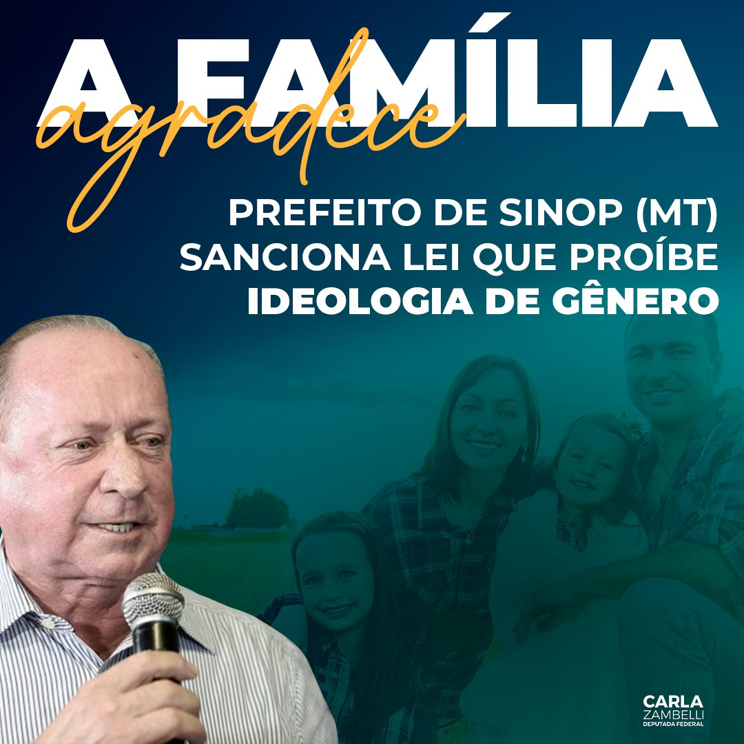 Parabéns ao prefeito Roberto Dorner que protegeu a família de sua cidade ao sancionar a lei, além da ideologia de gênero, o projeto também proíbe a desconstrução da família e do casamento tradicional.
