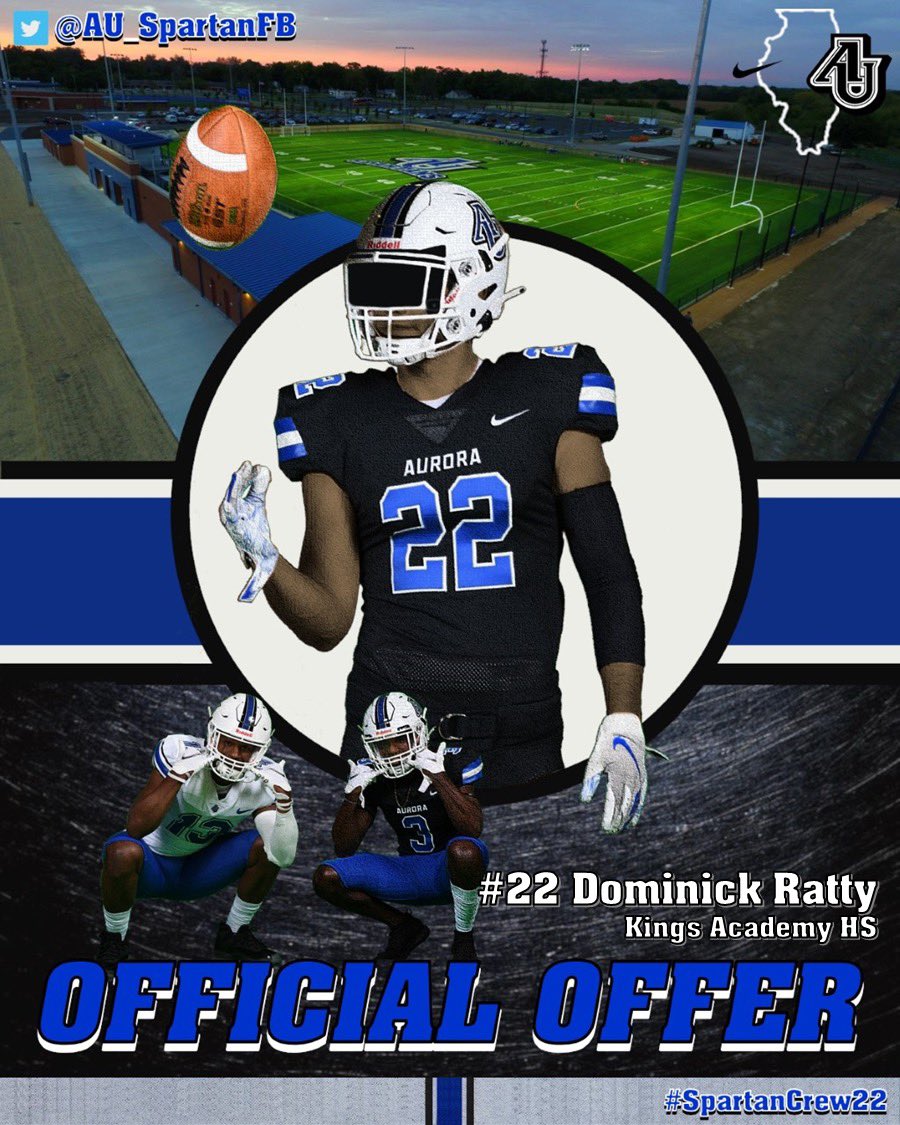 After a great zoom call with <a href="/DonBeebeNFL/">Don Beebe</a> I am blessed to receive a official offer from Aurora University <a href="/AUCoachZim/">J.T. Zimmerman</a> <a href="/AU_SpartanFB/">Aurora University Football</a> <a href="/CoachADobson/">Coach Andre Dobson</a> <a href="/SCcoachEvans/">Jeremy Evans</a>