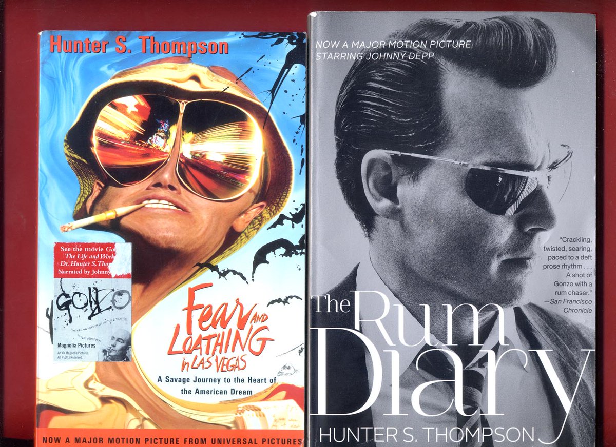 FlamingAnvil's tweet photo. 2 Hunter S.Thompson books: Fear and Loathing in Las Vegas & Rum Diary #FearandLoathinginLasVegas #RumDiary #GonzoJournalism #Gonzo #BuyTheTicketTakeTheRide #HunterSThompson -Free Shipping https://t.co/qDjFpdGBWK https://t.co/gscYdKdWG1