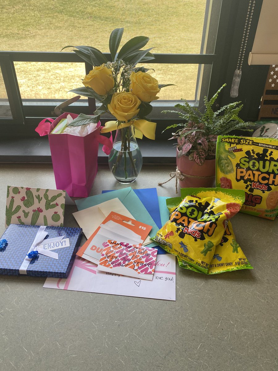 I really felt the birthday love today from my students and some of the best [work] friends. Can you tell I love coffee &amp; Sour Patch Kids?! So incredibly grateful to be part of EGE! 💚🤍