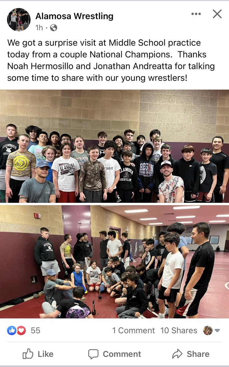 Way to go to <a href="/AdamsWrestling/">Adams State Wrestling</a> student athletes <a href="/265nhermosillo/">Noah Hermosillo</a> and <a href="/JonnyWrestling/">Jonathan Andreatta</a>! Giving back to the community!