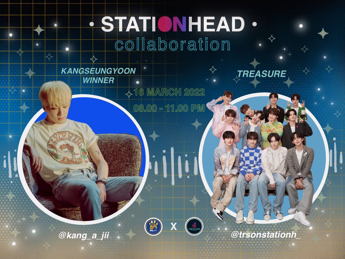 🏁  Don’t miss out on <a href="/STATIONHEAD/">STATIONHEAD</a> 

<a href="/trsonstationh_/">TEU-STATION TH (CLOSE)</a> &amp; <a href="/kang_a_jii/">kang아지🐾</a> 
We have collaboration streaming party #KANGSEUNGYOON x #TREASURE 

✅ TONIGHT 10PM (KST) 
🔗 share.stationhead.com/VRBh7ymZRWm 

#สตรีมสมบัติ #ทึเมสายตี้             <a href="/treasuremembers/">TREASURE</a>
<a href="/yg_winnercity/">WINNER</a> <a href="/official_yoon_/">official_yoon_</a>