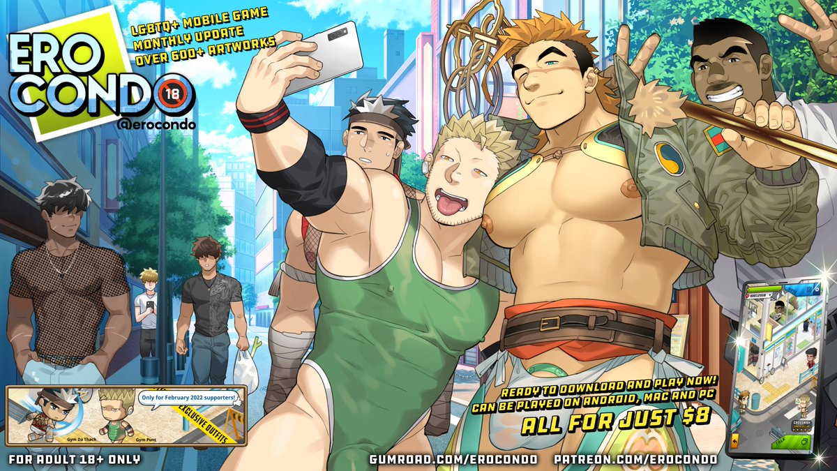 Ero Condo - Yaoi Bara Gay LGBTQ+ mobile game  on Twitter: "🔞Ero Condo,  18+ gay mobile game February22 Update🏨 Let's hit the road~ New Location:  The Street #erocondo ✓Monthly update ✓No