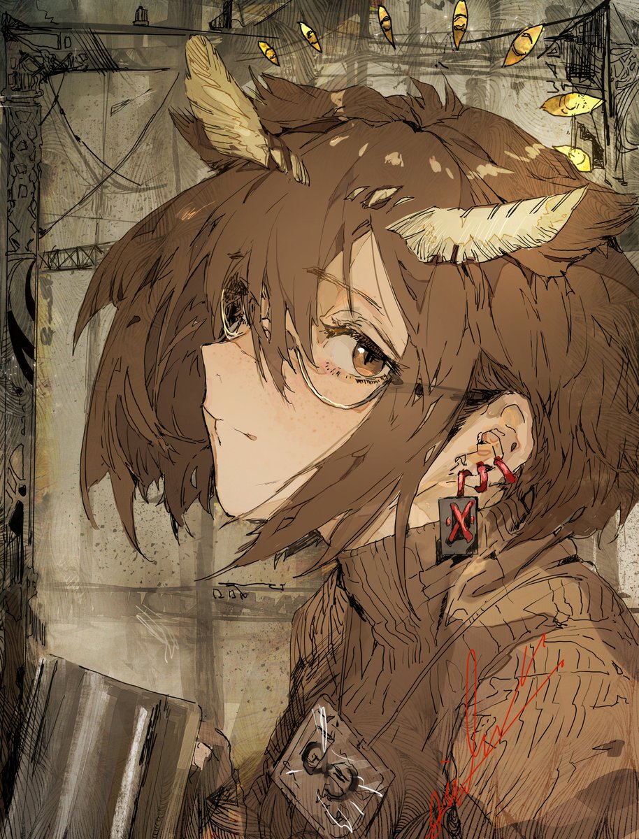 suzuran (arknights) 1girl solo animal ears fox ears goggles goggles on head scarf  illustration images