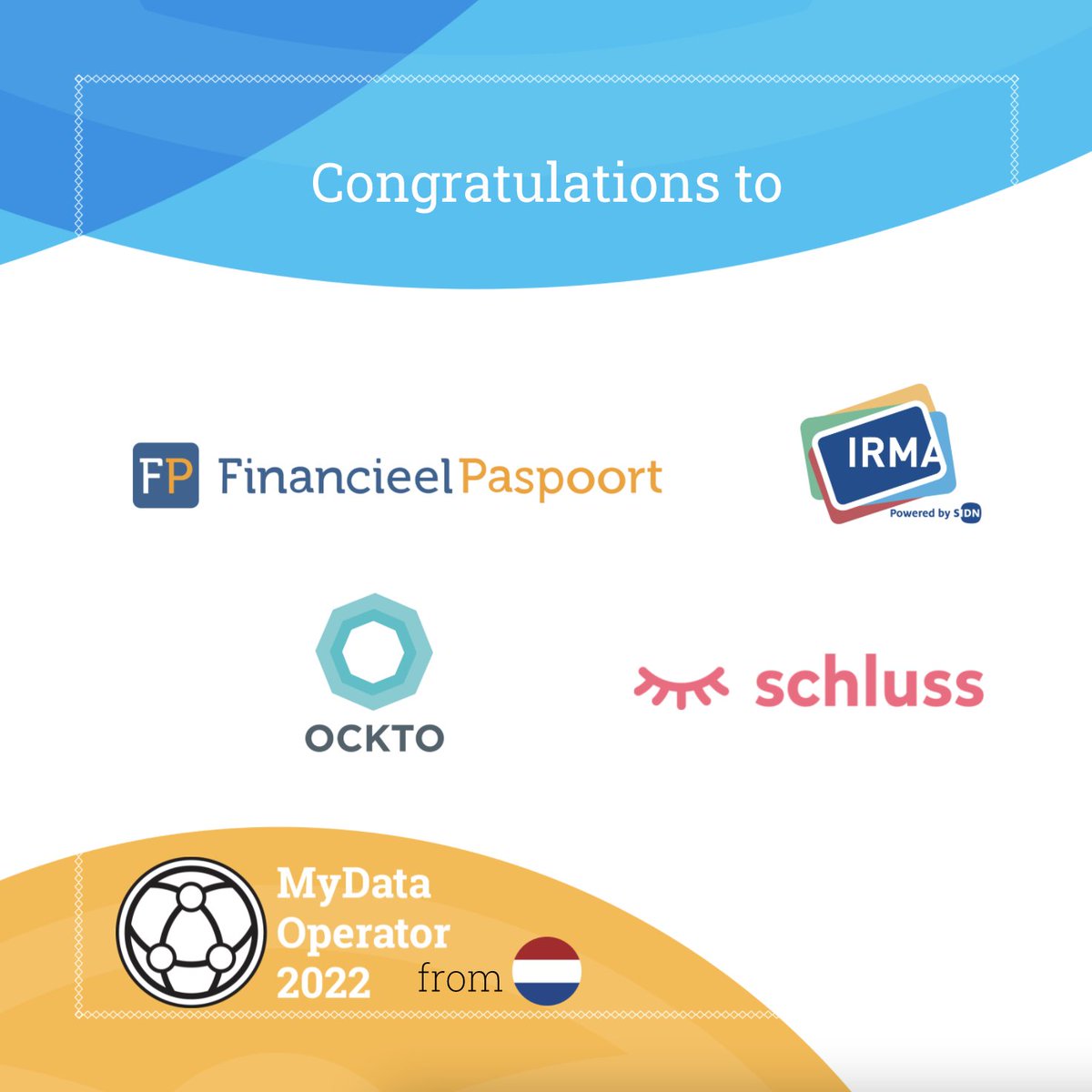 mydataorg's tweet photo. Analyzing & sharing #personaldata helps individuals get better insights, but it must be done in a responsible and human-centric way. These dutch #mydataoperators show how it can be done! Thank you for your leadership, @FinPaspoort, @IRMA_privacy @SIDN, @Schluss1 & @Ockto_nl 👏 https://t.co/HU1TjQeasP