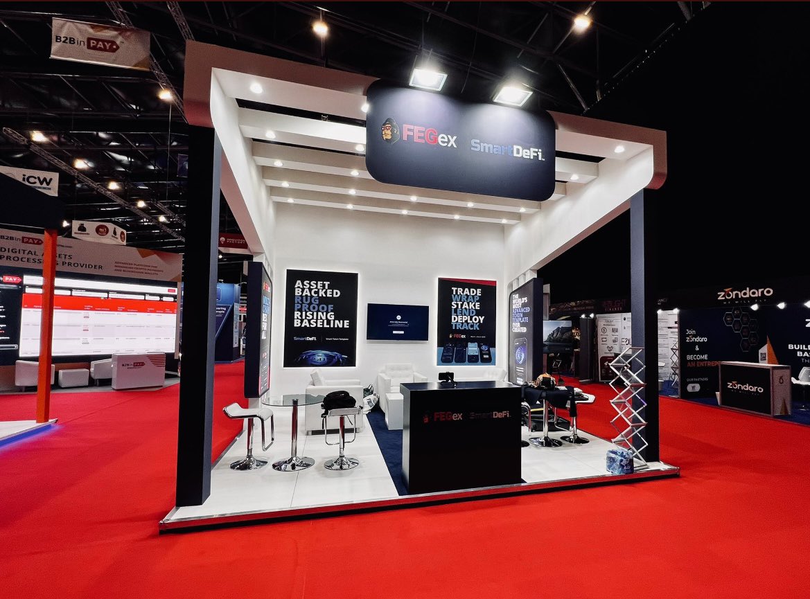 The red carpet is out, the stand is ready, the doors are open #LETSGOFEG 🔥🦍 

#ExpoDay #CryptoExpoDubai #FEG #FEGEX #ListOnFEGex #SmartDeFi