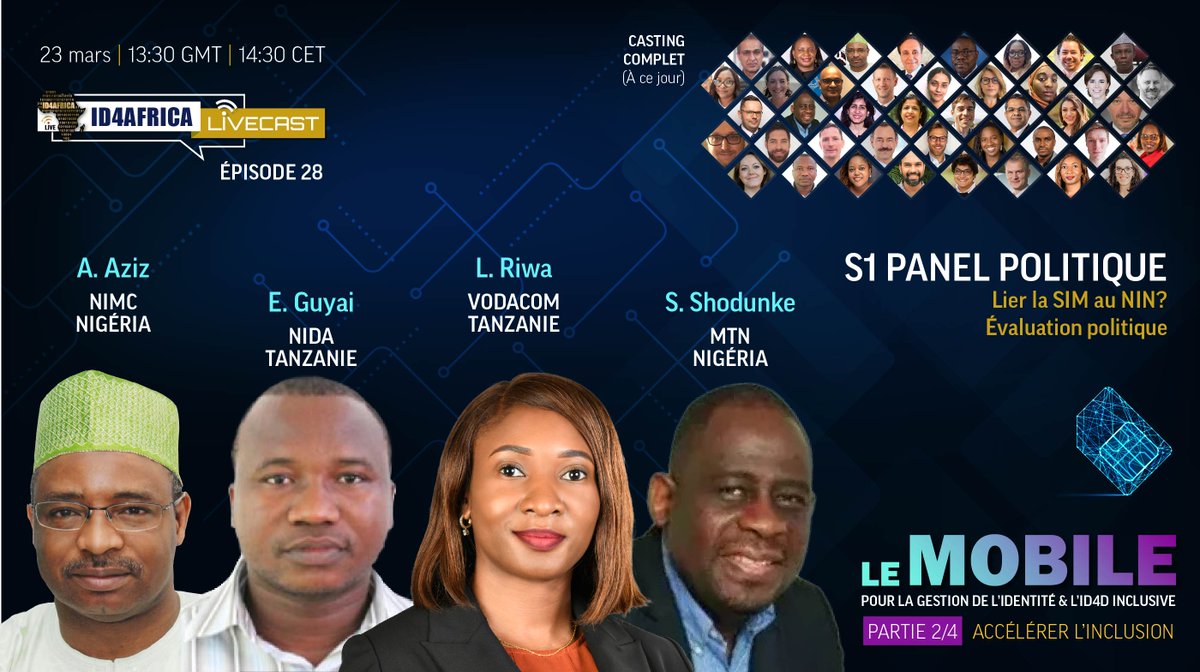 ID4AfricaFR's tweet photo. Lier la SIM au NIN? Les autorités de l'identité et les MNO du Nigéria et de la Tanzanie partagent leur expérience

👥@aliyuaziz @nimc_ng ; Edson Guyai @NIDA_Tanzania ; @LindaRiwa @VodacomTanzania ; Shoyinka Shodunke @MTNNG
 
👉https://t.co/BToGIIOtg0
🗓️23 mars, 14:30 CET https://t.co/f0TZPKqxJJ