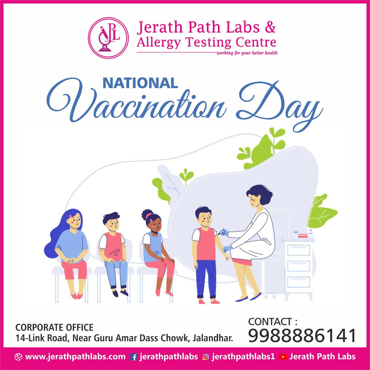 JerathLabs's tweet photo. Vaccination helps the body's immune system to fight against diseases. Immunization is the key to eradicate smallpox and restraint diseases such as measles, polio and tetanus among childrens.

Log in: https://t.co/B8FQ53d2Pf

#JerathPathLabs #jalandhar  #vaccination #vaccines https://t.co/JWqybzxgWO