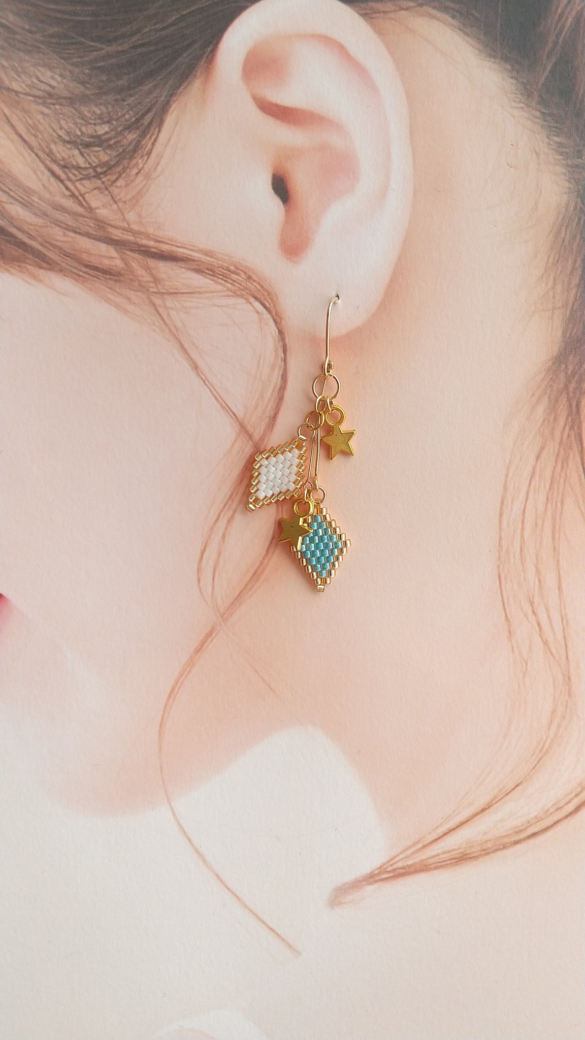 Mai S Handmade たまにはジャラっとピアス こんなデザイン どうなのかな ハンドメイドピアス ビーズステッチ デリカビーズ Miyuki 春夏ピアス 大人可愛い T Co 3d1ph8c5 Twitter