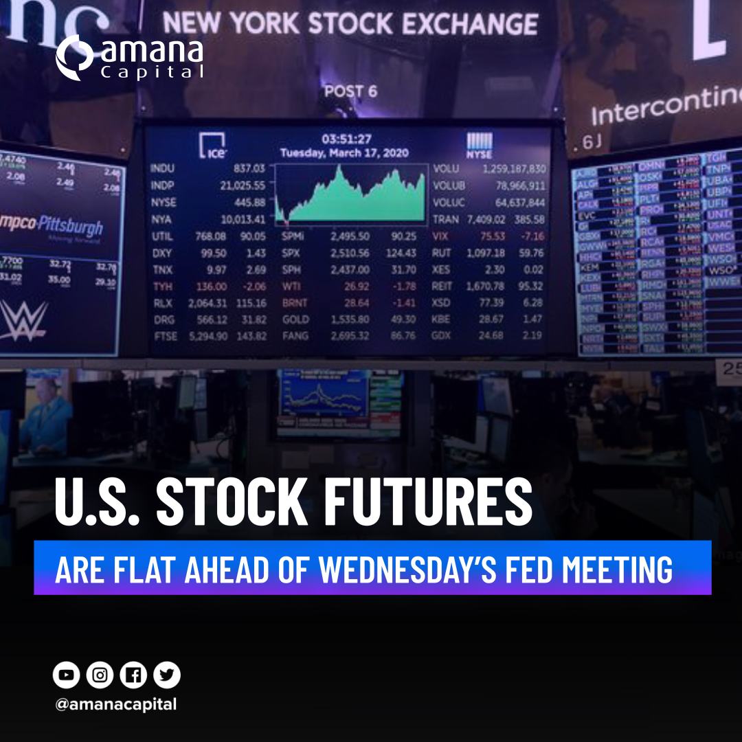 amanafn's tweet photo. U.S. stock futures are flat ahead of Wednesday’s Fed meeting

Trade the opportunity with Amana 
https://t.co/6dPTI3gSFH https://t.co/UATNwJxDxm