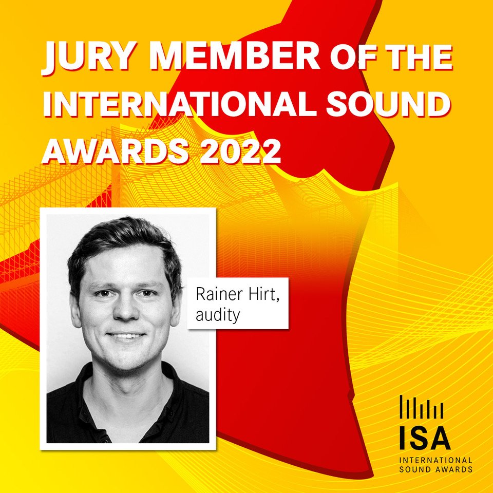 audityco's tweet photo. We’re more than excited to announce that our CEO @rainerhirt is part of the jury at the International Sound Awards 2022! 

With his expertise in finding just the right sound for brands and product experiences, he will be reviewing projects in the category of UX sound. #ISA2022 https://t.co/zatU9AqdPl