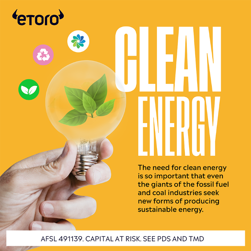 eToroAU's tweet photo. Go green and invest in renewable energy 💚
