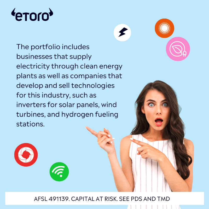 eToroAU's tweet photo. Go green and invest in renewable energy 💚