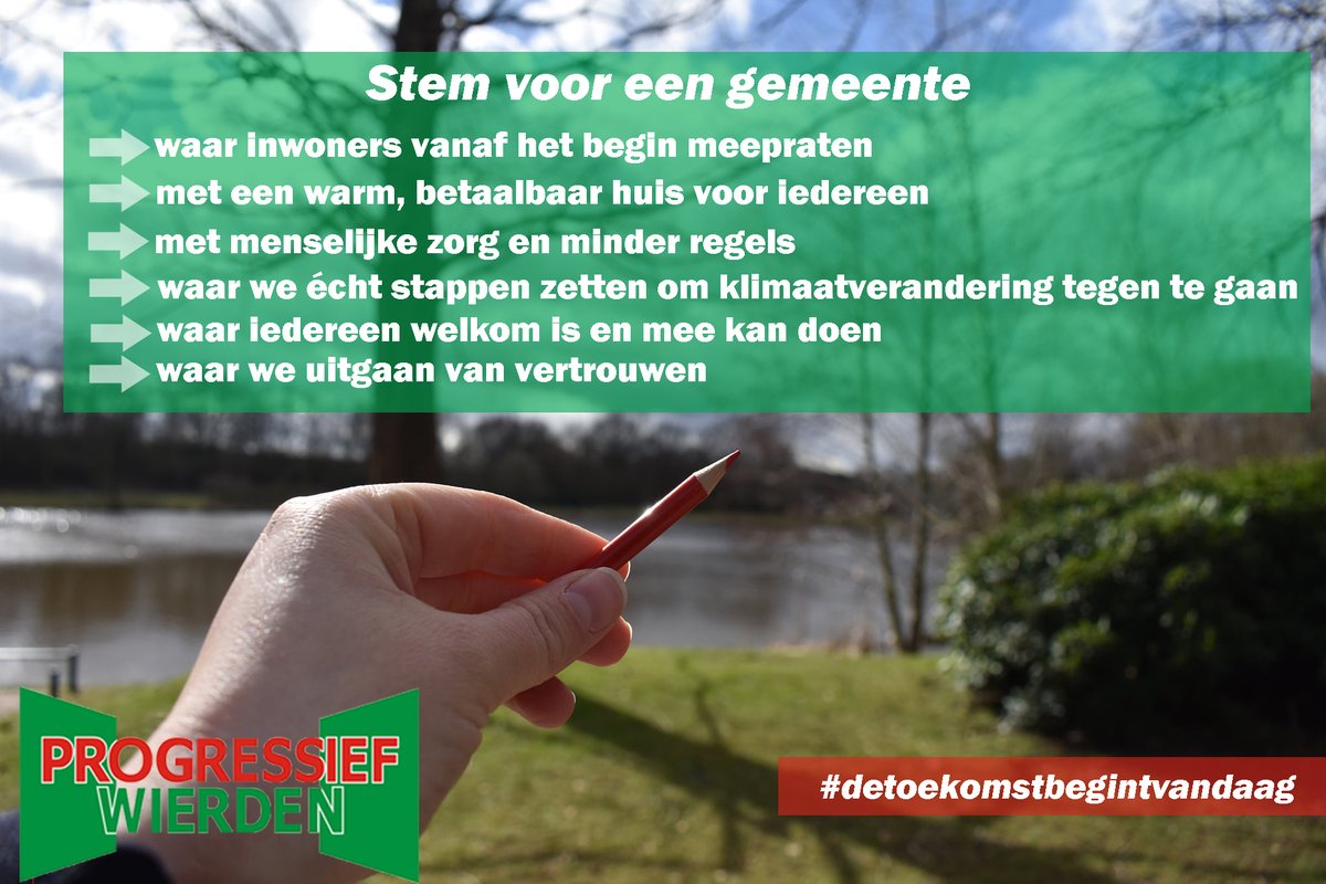 Vandaag kies jij hoe jouw gemeente er de komende vier jaar uitziet. Stem jij landelijk progressief? (D66, PvdA, GroenLinks, SP, PvdA). Laat jouw stem niet verloren gaan! Stem lokaal, stem groen en stem links! #Wierden #Enter #Nederlandkiest #GR2022 #gemeenteraadsverkiezingen2022