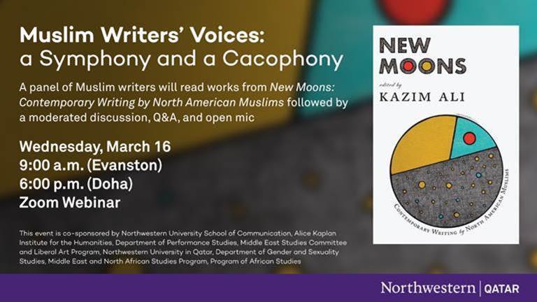 NUQatar's tweet photo. Register now to attend today’s panel discussion featuring Muslim writers @KazimAliPoet, @heyayeh, @barrakstar, and @Zam__Zoum reading from their creative works and poetry.
https://t.co/r7LAjE2LuR https://t.co/gIEzq4Gt6k