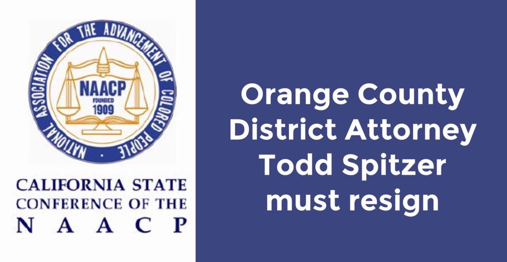 LarryTenney's tweet photo. .@naacpoc has joined:
βοΈ @CaliforniaNAACP
βοΈ @NatUrbanLeague
βοΈ @laurbanleague
βοΈ @TMarshallBar
In calling for resignation of
OC District Attorney
TODD SPITZER
#ResignSpitzer #SpitzerResign
h/t @fernermatt https://t.co/2yRy33hknu