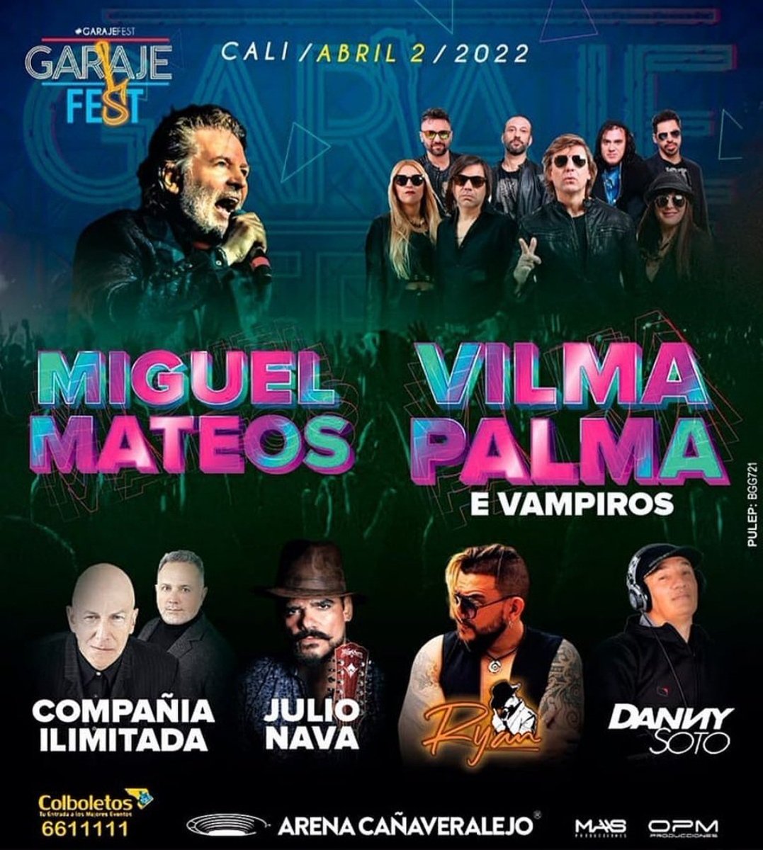 Alejoportilla's tweet photo. Que tal este #GarajeFest con ochenteros como Mateos, Vilma Palma e Vampiros, Compañía Ilimitada, etc.. https://t.co/4wmvhl24NO
